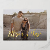 Moderne Signatur | SINGLE FOTO SAVE THE DATE Folieneinladung (Vorderseite)