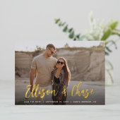 Moderne Signatur | SINGLE FOTO SAVE THE DATE Folieneinladung (Stehend vorne)