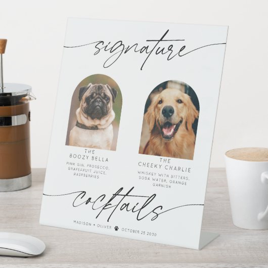 Moderne Signature Cocktails Foto Sockelschild (In Situ)