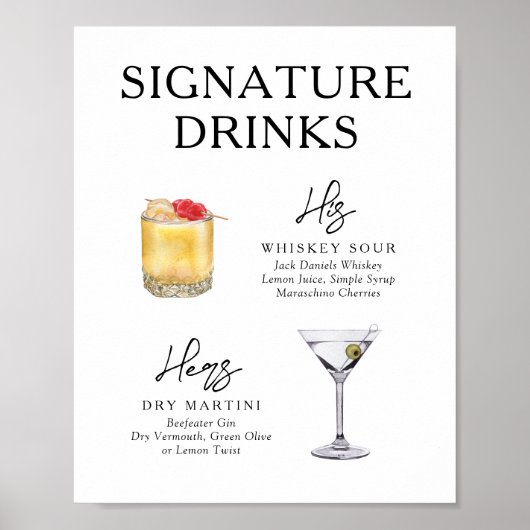 Moderne Signature Drinks Poster Night Before (Vorne)