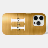 Moderne Signature Monogram Gold Foil Case-Mate iPhone Hülle (Rückseite (Horizontal))