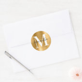 Moderne Signature Monogram Gold Foil Runder Aufkleber (Umschlag)