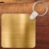 Moderne Signature Monogram Gold Foil Schlüsselanhänger (Rückseite)