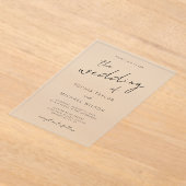 Moderne Signature Script Schwarz-weiß Wedding Acryleinladungen (Ablage )