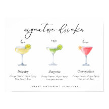 Moderne Signature Wedding Cocktails Drinks signier