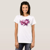 Moderne Silber-3D-Textkunst INFINITY T-Shirt (Vorne ganz)