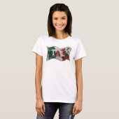 Moderne Silber-3D-Textkunst ITALIEN T-Shirt (Vorne ganz)