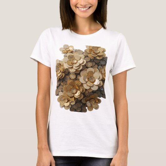 Moderne Silber ABSTRACT ART Statement Design T-Shirt (Vorderseite)