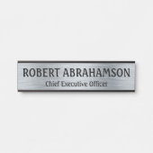 Moderne Silber Beruflich Door Zeichen lange Name Türschild (Vorderseite )