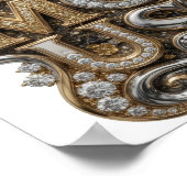 Moderne Silber-berühmte 3D-Text-Kunst Poster (Ecke)