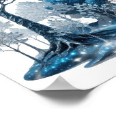 Moderne Silber BLUE ICE FOREST Custom-T-Shirt Poster (Ecke)