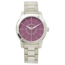 Moderne Silber Edelstahluhr mit rosa Zifferblatt
