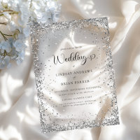 Moderne Silber-Glitter-Hochzeit