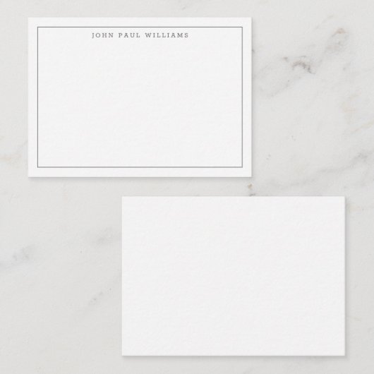 Moderne Silber-Grau-Berufliche, einfache dünne Gre Mitteilungskarte (Vorne/Hinten)