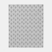 Moderne Silber-Grau-Pfoten-Muster Fleecedecke (Vorderseite)