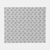 Moderne Silber-Grau-Pfoten-Muster Fleecedecke (Vorderseite (Horizontal))