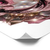 Moderne Silber HAPPY FACE Moderne Gestaltung Poster (Ecke)