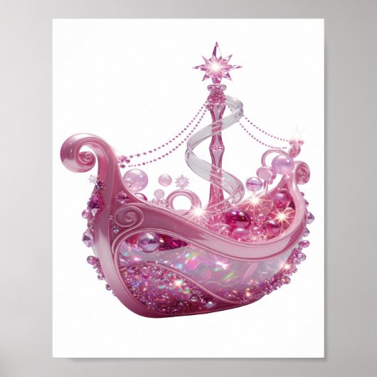 Moderne Silber-PRINCESS CROWN-Schrift Poster (Vorne)