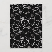 Moderne Silber Rings Wedding Reception Card Begleitkarte (Rückseite)