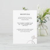 Moderne Silber Rings Wedding Reception Card Begleitkarte (Stehend Vorderseite)