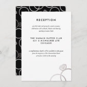 Moderne Silber Rings Wedding Reception Card Begleitkarte (Vorne/Hinten)