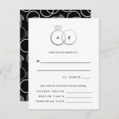 Moderne Silber Rings Wedding RSVP Replik Card (Vorne/Hinten)