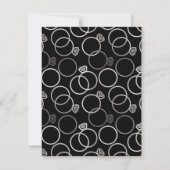 Moderne Silber Rings Wedding RSVP Replik Card Karte (Rückseite)