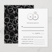 Moderne Silber Rings Wedding RSVP Replik Card Karte (Vorne/Hinten)