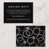 Moderne Silber Rings Wedeln Online RSVP Card Begleitkarte (Vorne/Hinten)