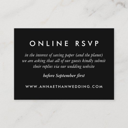 Moderne Silber Rings Wedeln Online RSVP Card Begleitkarte (Vorderseite)