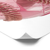 Moderne Silber-Rosa-Baseball-Statement-Design Poster (Ecke)