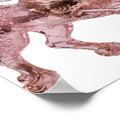 Moderne Silber-Rosa-Einhorn-Kühnes Design Poster (Ecke)