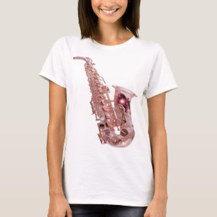 Moderne Silber ROSE GOLD SAXOPHON Modernes Design T-Shirt