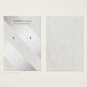 Moderne Silber Streifen Imitate Leinenvorführung (Vorne & Hinten)