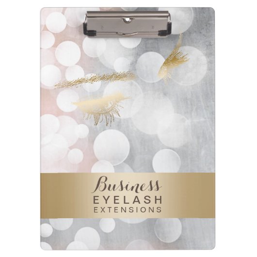 Moderne Silber-u. GoldWimper-Erweiterungen Klemmbrett (Vorderseite)