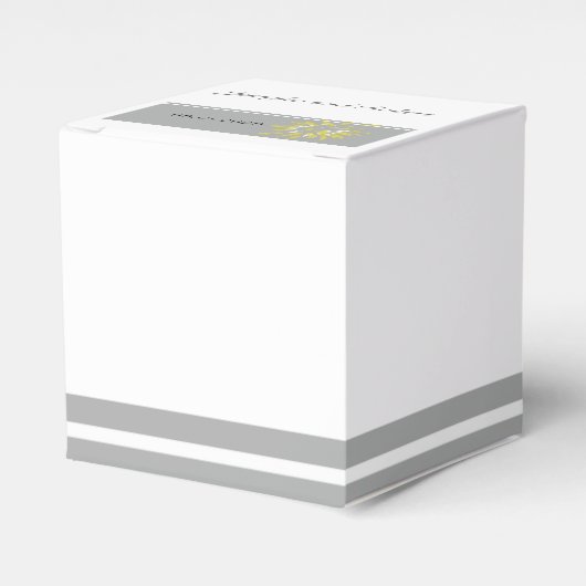 Moderne Silber- und Buttercup-Blume - Gefälligkeit Geschenkschachtel (Vorderseite)