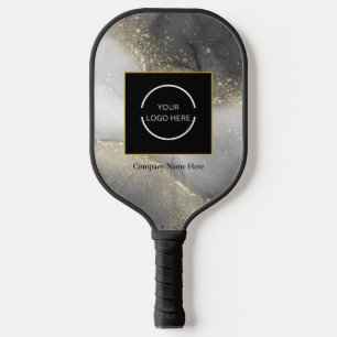 Moderne Silber- und Gold-Firmenname & Logo Pickleball Schläger
