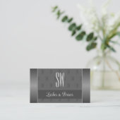 Moderne Silber- und Grautöne mit Initialen Profess Visitenkarte (Stehend Vorderseite)