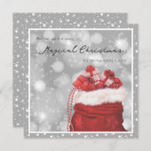 Moderne Silber und Rot Magische Sterne Weihnachten (Vorne/Hinten)