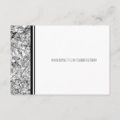 Moderne Silber- und Schwarz-Text-Hochzeit Begleitkarte (Rückseite)