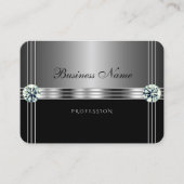 Moderne Silber- und Schwarze Imitate Diamanten Ber Visitenkarte (Vorderseite)