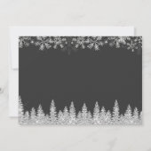 Moderne Silber-Winterschnee-Skript 1 Foto Hochzeit Einladung (Rückseite)