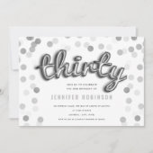 Moderne Silberballons Glitzer Dreißigste Geburtsta Einladung (Vorderseite)