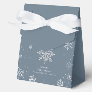 Moderne silberblaue magische Schneeblume-Baby-Part Geschenkschachtel