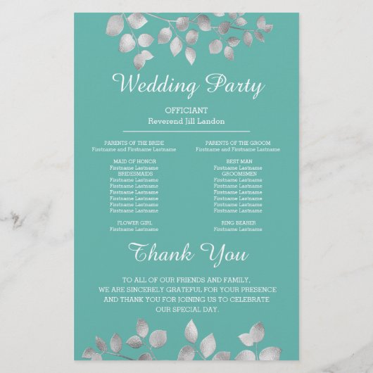 Moderne Silberblume (Rückseite)