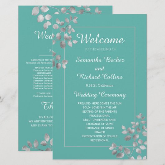 Moderne Silberblume (Vorne/Hinten)