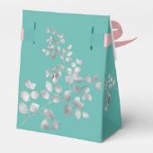 Moderne Silberblumen-Gastgeschenke Hochzeit Geschenkschachtel (Rückseite)