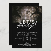 Moderne Silberdiskothek Geburtstagsparty Einladung (Vorne/Hinten)
