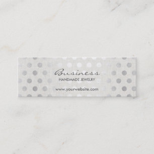 Moderne Silberdots klassische Linen Handgefertigte Mini Visitenkarte