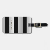 Moderne silberfarbene Individuelle Name-Addr Gepäckanhänger (Vorderseite horizontal)